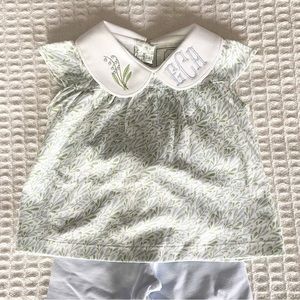 Lila and Hayes monogrammed floral set EAC size 6-12M NWT